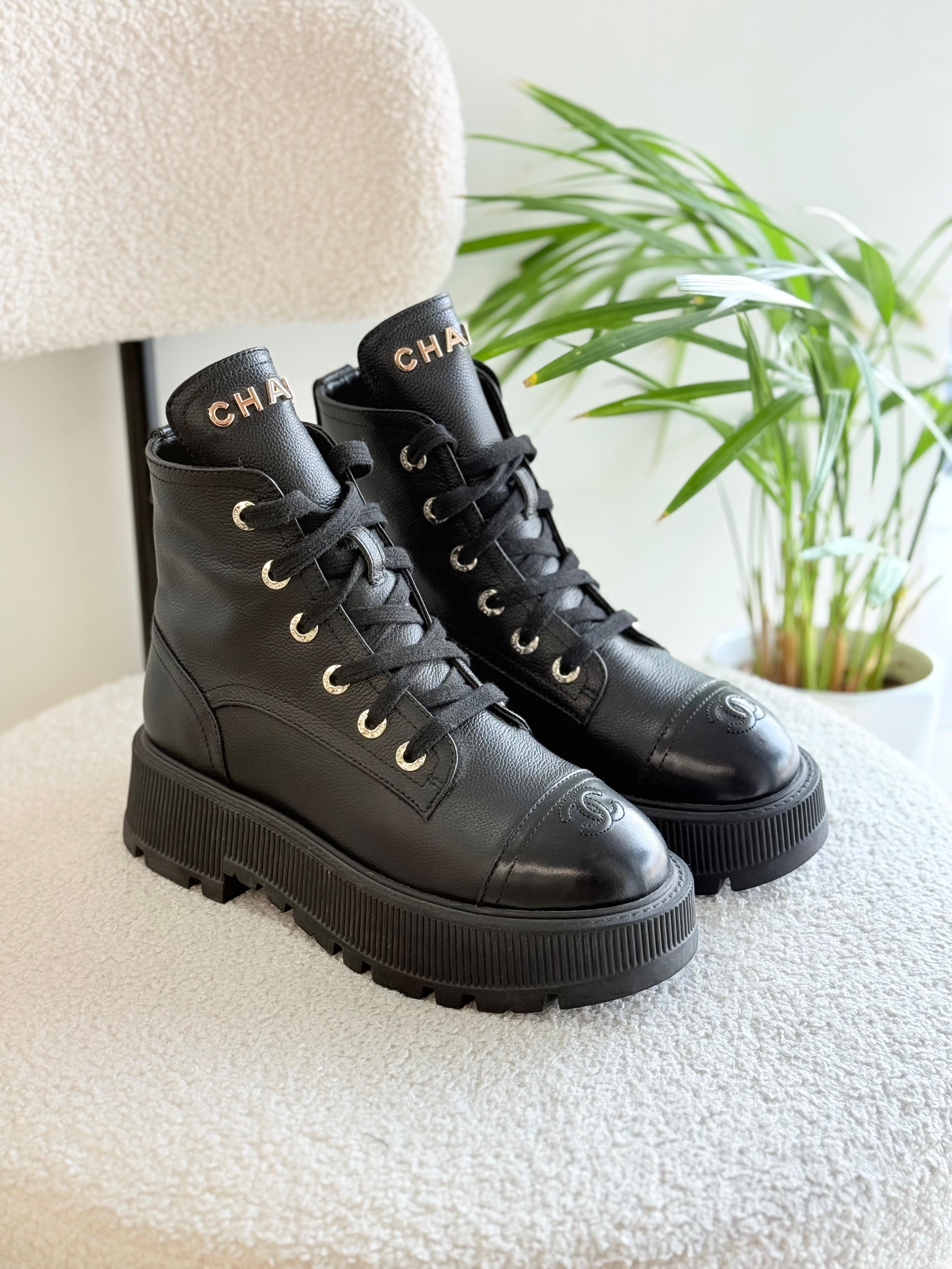 Chanel Black Boots, Chanel Leather Boots, Chanel Women’s Boots, Chanel Designer Boots, Chanel Shoes UAE