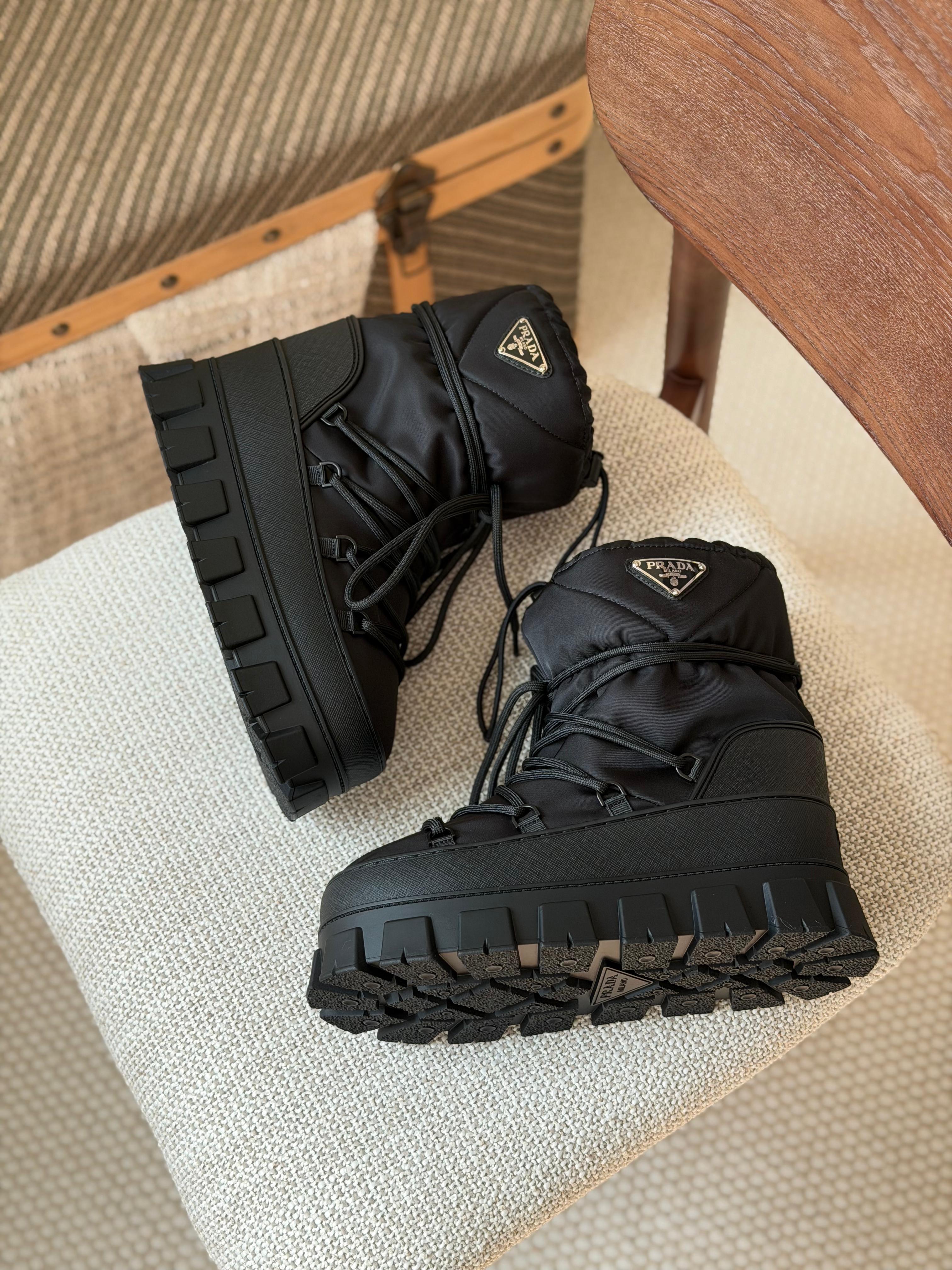 Prada Re-Nylon Ski Boots, Prada Après Ski Boots, Prada Nylon Gabardine Boots, Prada Winter Boots, Prada Re-Nylon Women’s Boots