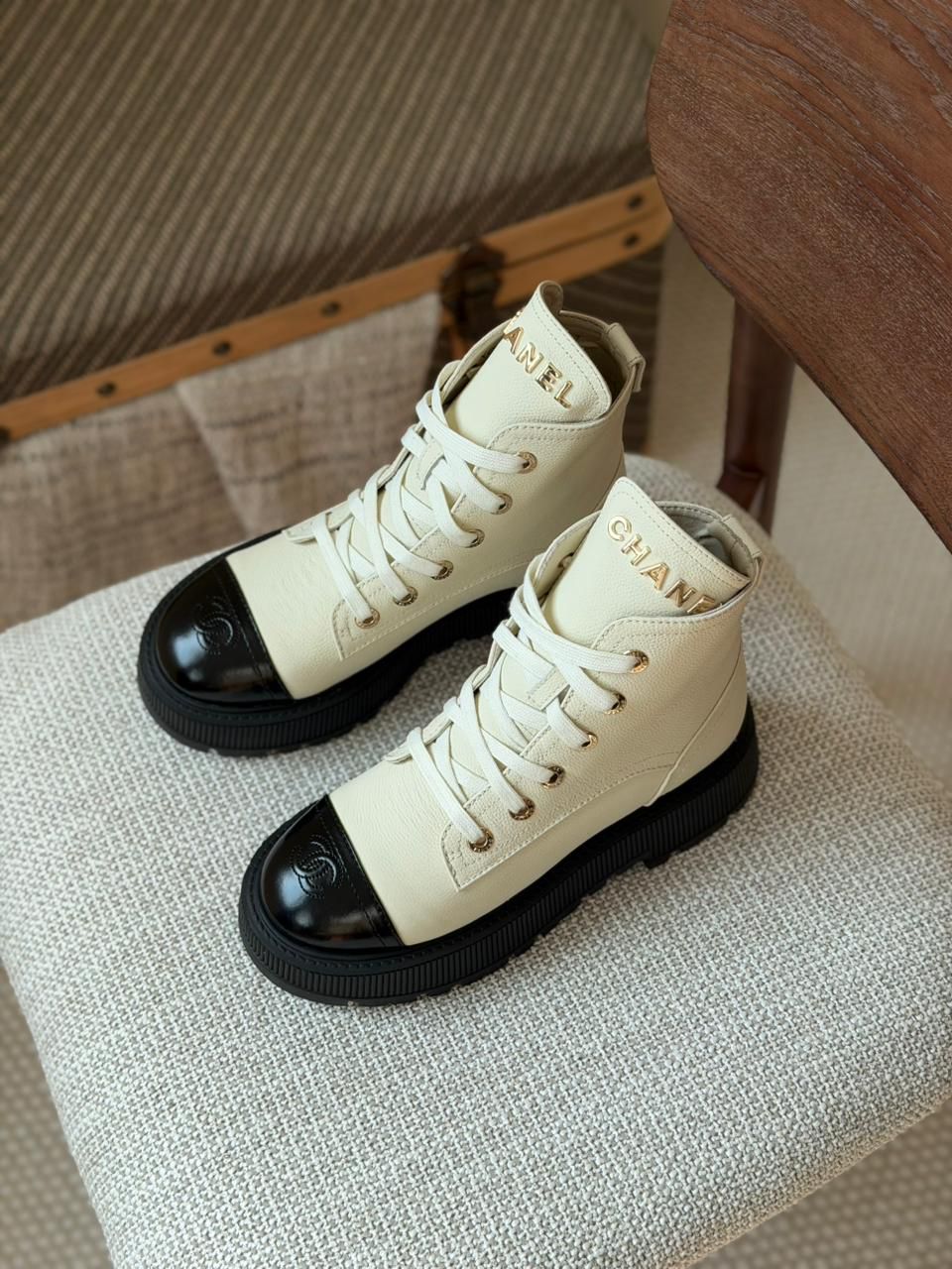 Chanel White Leather Boots, Chanel Designer Boots, Chanel Women’s White Boots, Chanel Winter Boots, Chanel Paris Boots