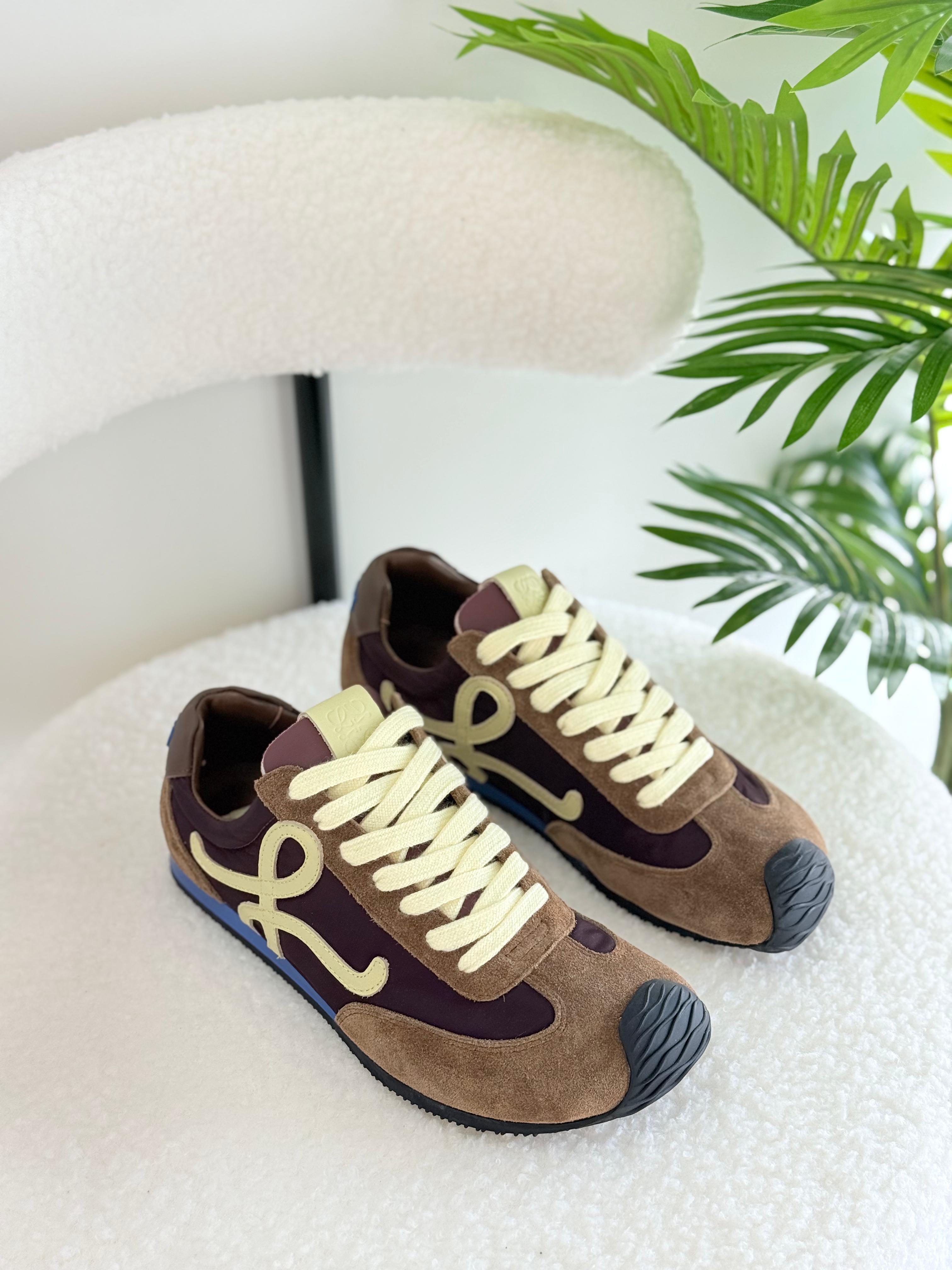 Loewe Ballet Runner Brown Blue, Loewe Runner 2.0, Loewe Sneakers UAE, Loewe Brown Blue Shoes, Loewe Designer Shoes
