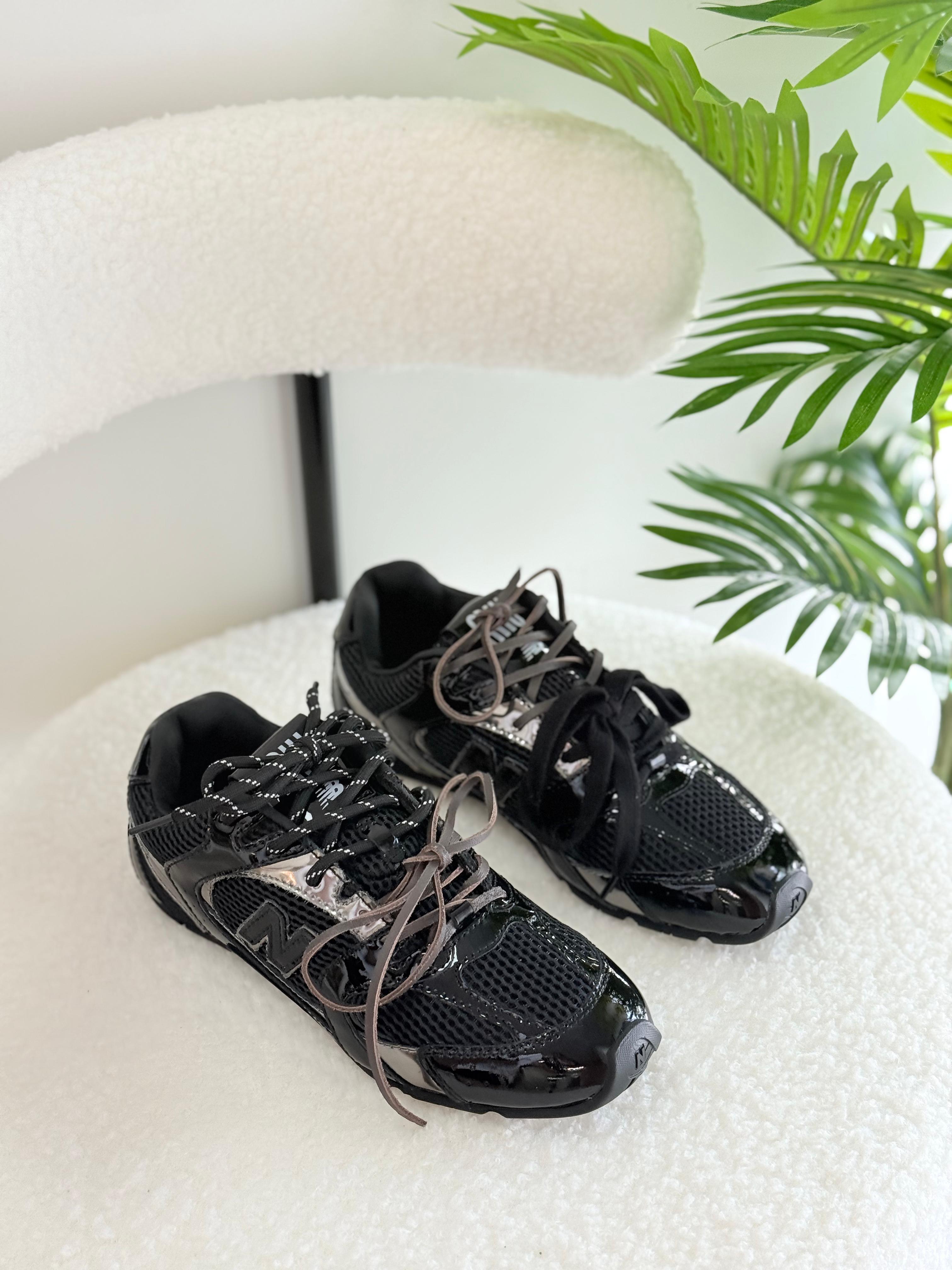 New Balance Miu Miu 530 SL Black, Miu Miu x New Balance Sneakers, New Balance 530 SL Collaboration, Miu Miu Black Sneakers, New Balance x Miu Miu UAE